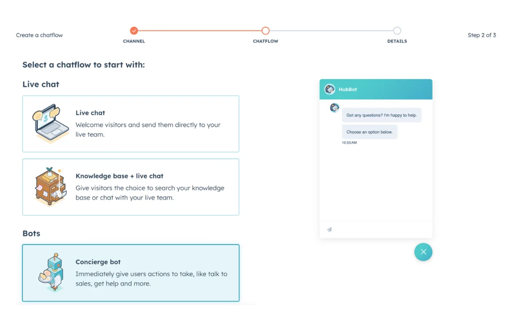 chatbot con Hubspot